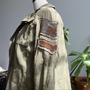 Free People Military Embellished Shirt Jacket